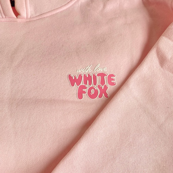 White Fox With Love Always Oversized Hoodie Baby Pink - Picture 4 of 8